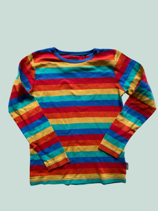 Organic cotton striped long sleeve top 8-9Y | Frugi