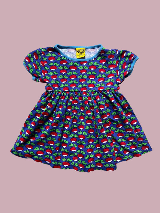 Organic cotton radish short sleeve dress 18-24m (92, generous) | Duns Sweden