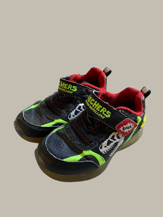 Dinosaur velcro water repellant light-up sneakers 8US Little Kids | Sketchers