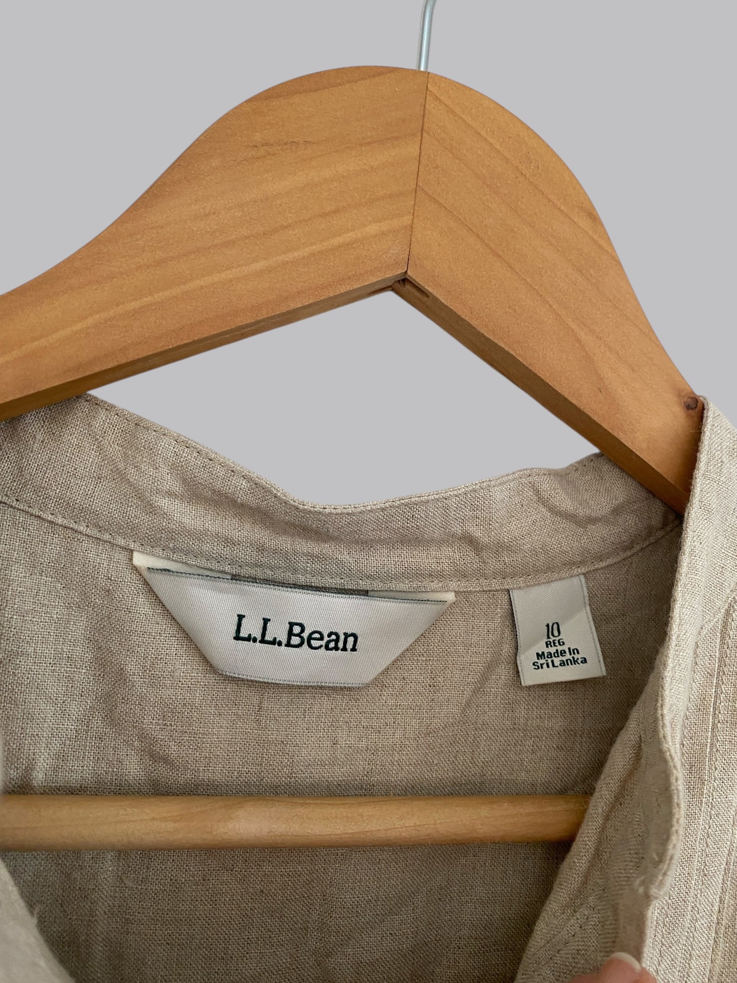 Beige linen dress women's 10 | L.L.Bean