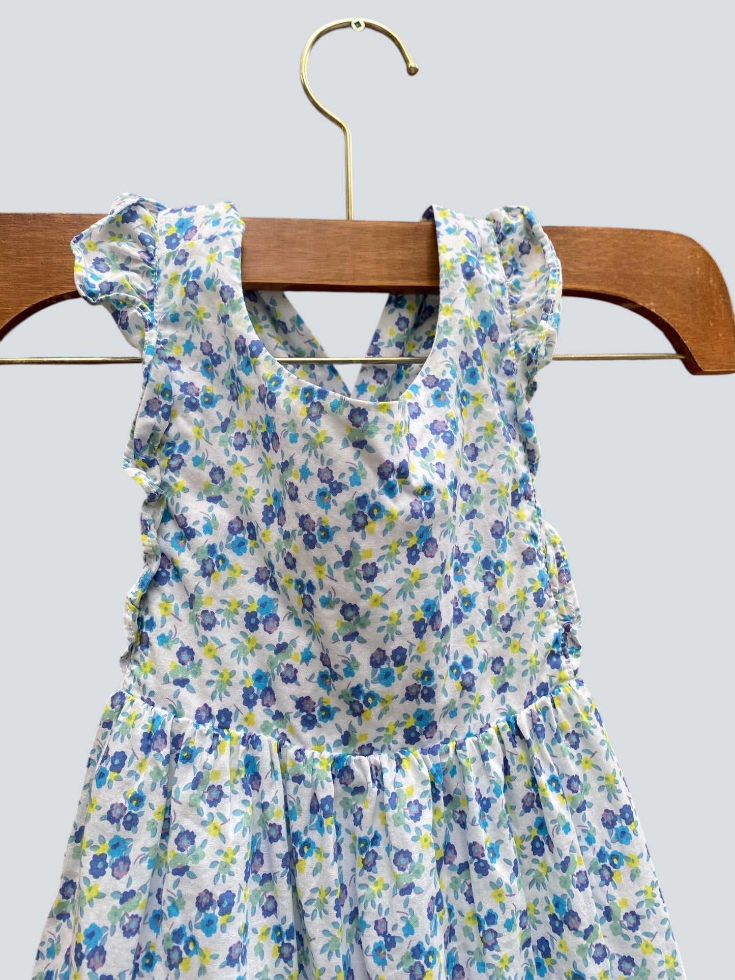 Bow back flower printed cotton dress 2-3Y | Mini Boden