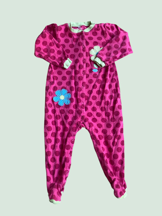 Pink polka dot cotton pjs