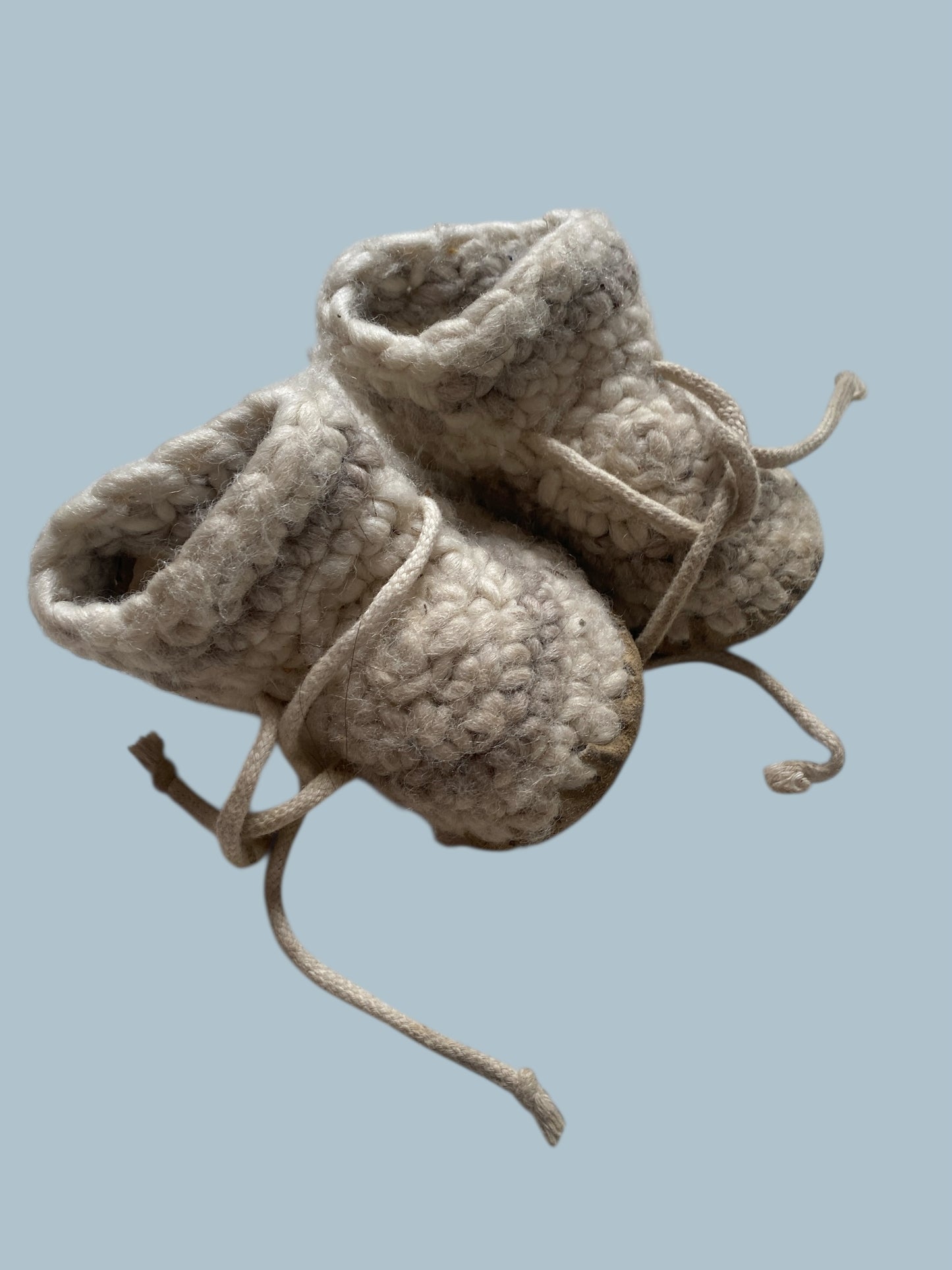 Wool booties with leather soles 5"