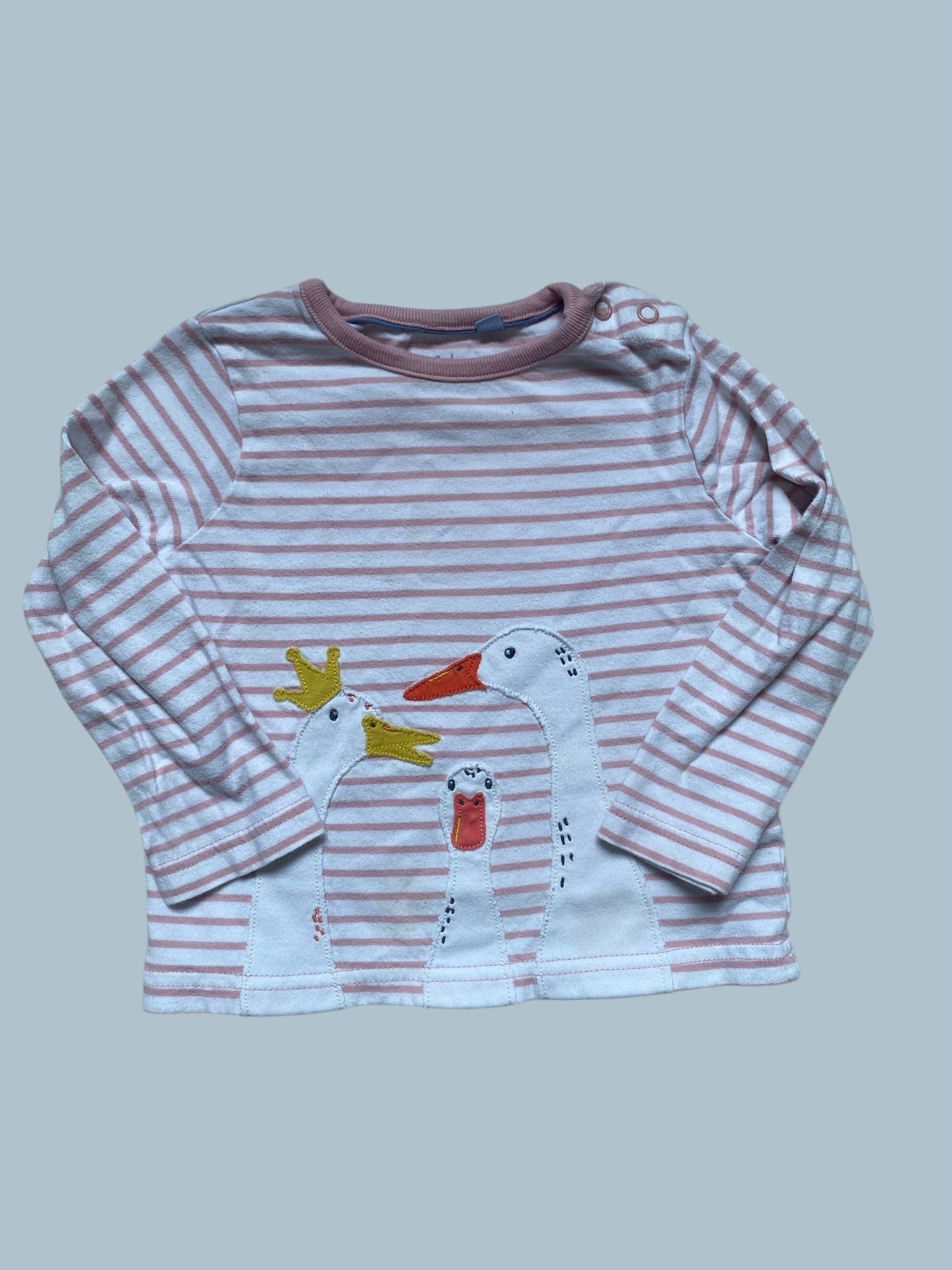 Cotton log sleeve geese top 12-18m | Boden