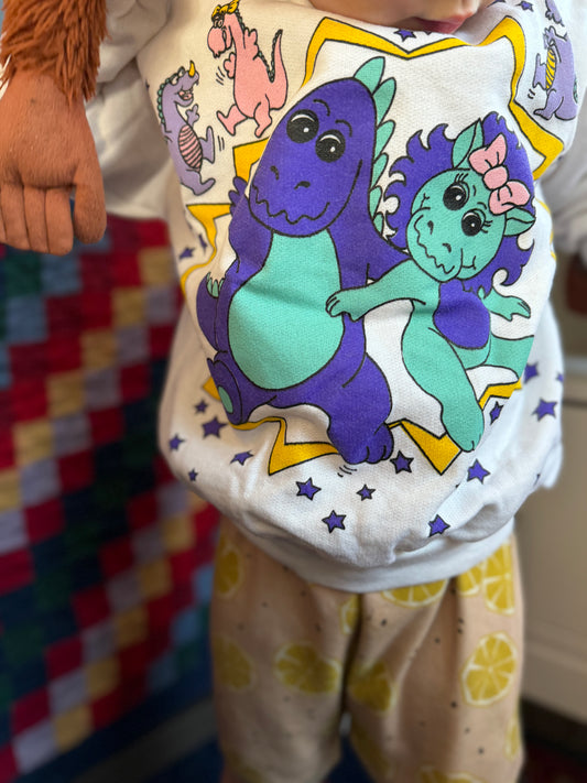 Vintage dancing dinosaur sweater 3Y | Right Stuff