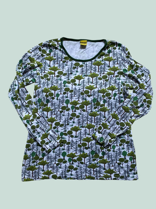 Organic cotton forest scene long sleeve top adult XL | Duns Sweden