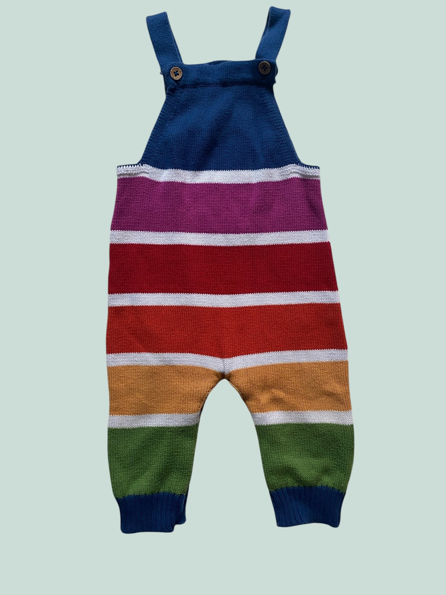 Organic cotton knit rainbow stripe romper 12-18m | Kite