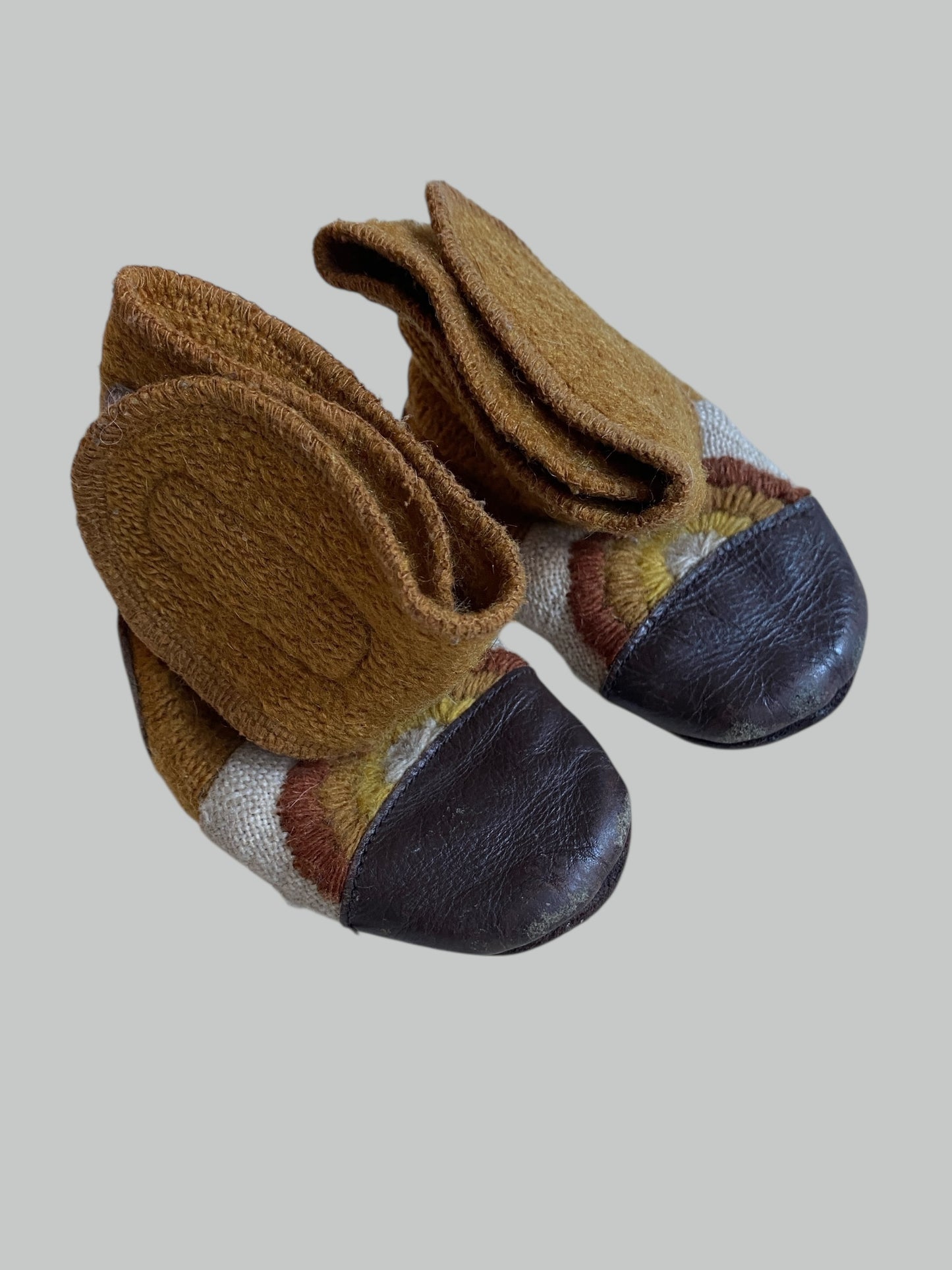 Wool and leather rainbow booties 4 (6-12m) | Nooks
