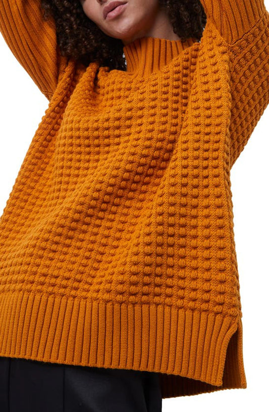 Cotton popcorn high neck knit sweater women's small | French Connection NEW