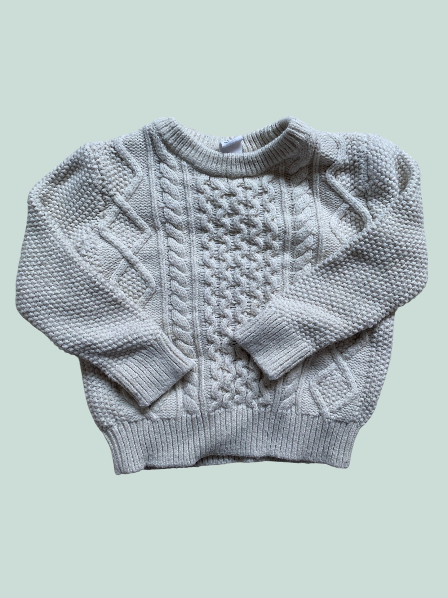 Cotton blend cream cable sweater 3Y | Gap