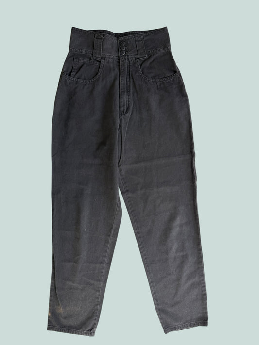 Vintage black cotton barrel pants women's 5US (see measurements) | Blues LA