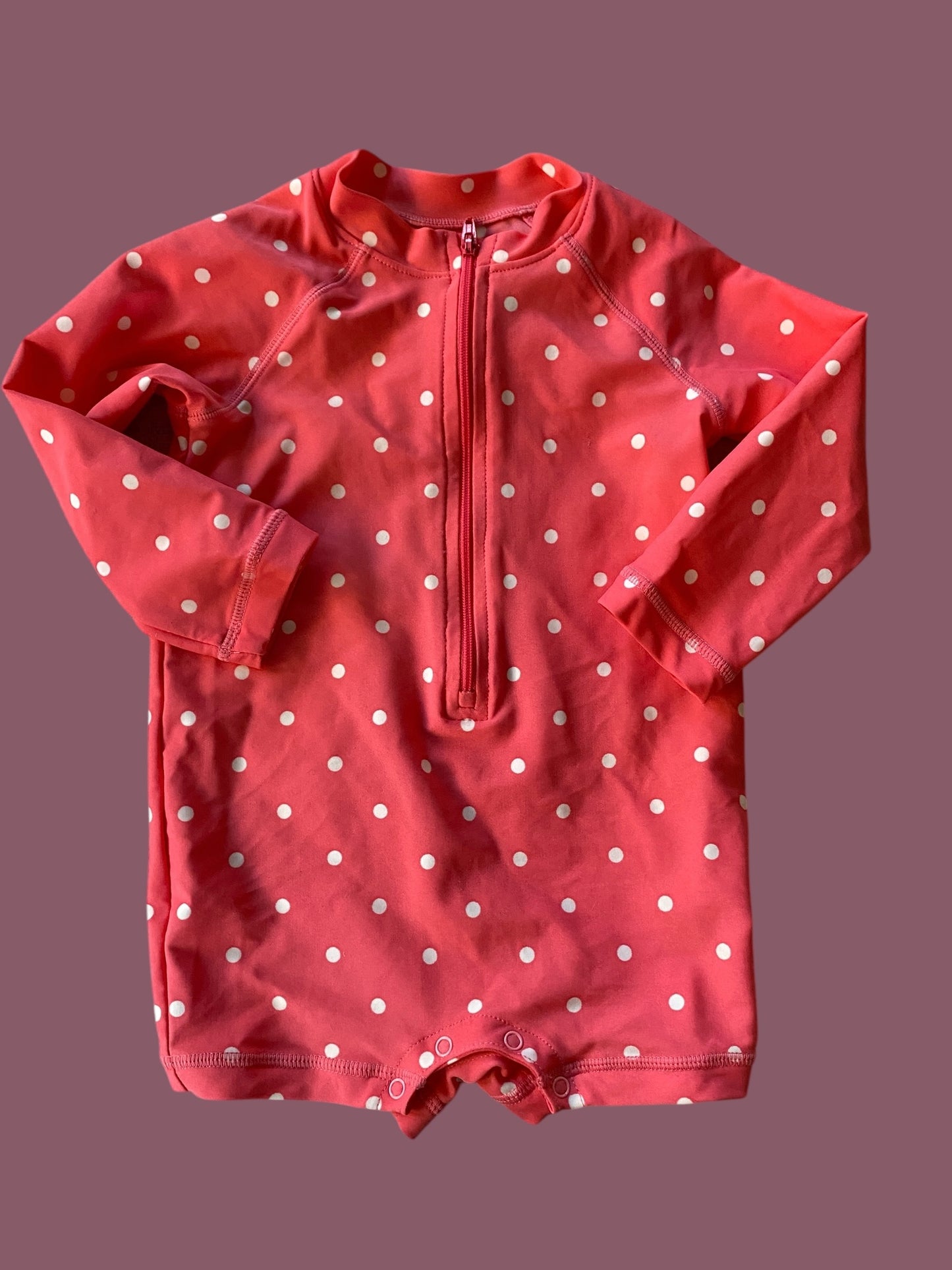 Recycled polyester polka dot swim suit 6-12m | Primary
