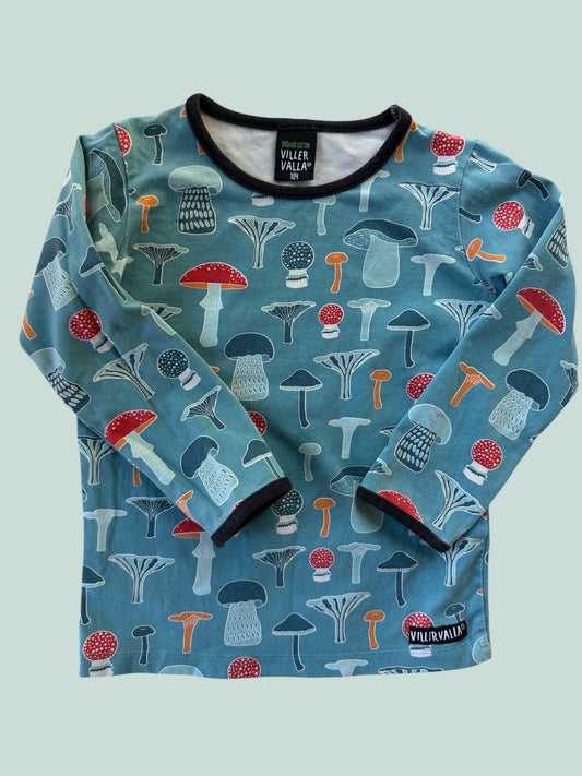 Organic cotton mushroom long sleeve top 3-4Y | Villervalla
