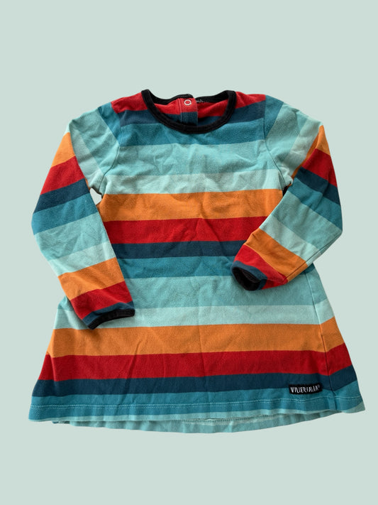 Organic cotton striped tunic dress 18m | Villervalla