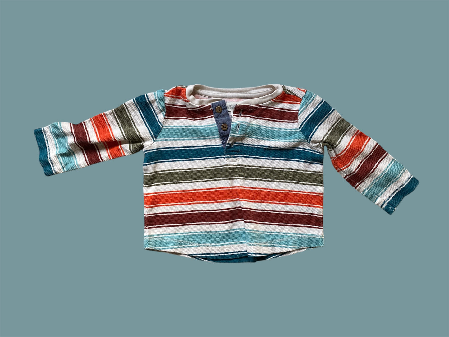 Cotton striped long sleeve top 6-12m | Gymboree