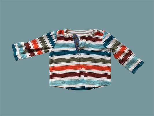 Cotton striped long sleeve top 6-12m | Gymboree