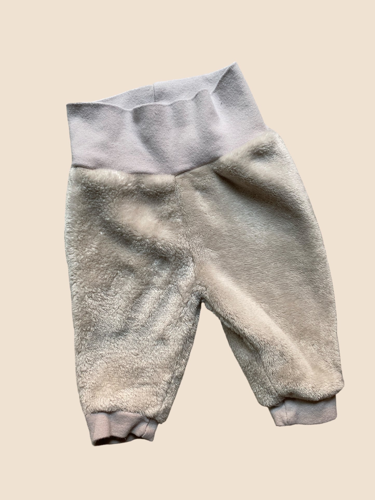 Beige baby fleece pants 0-3m