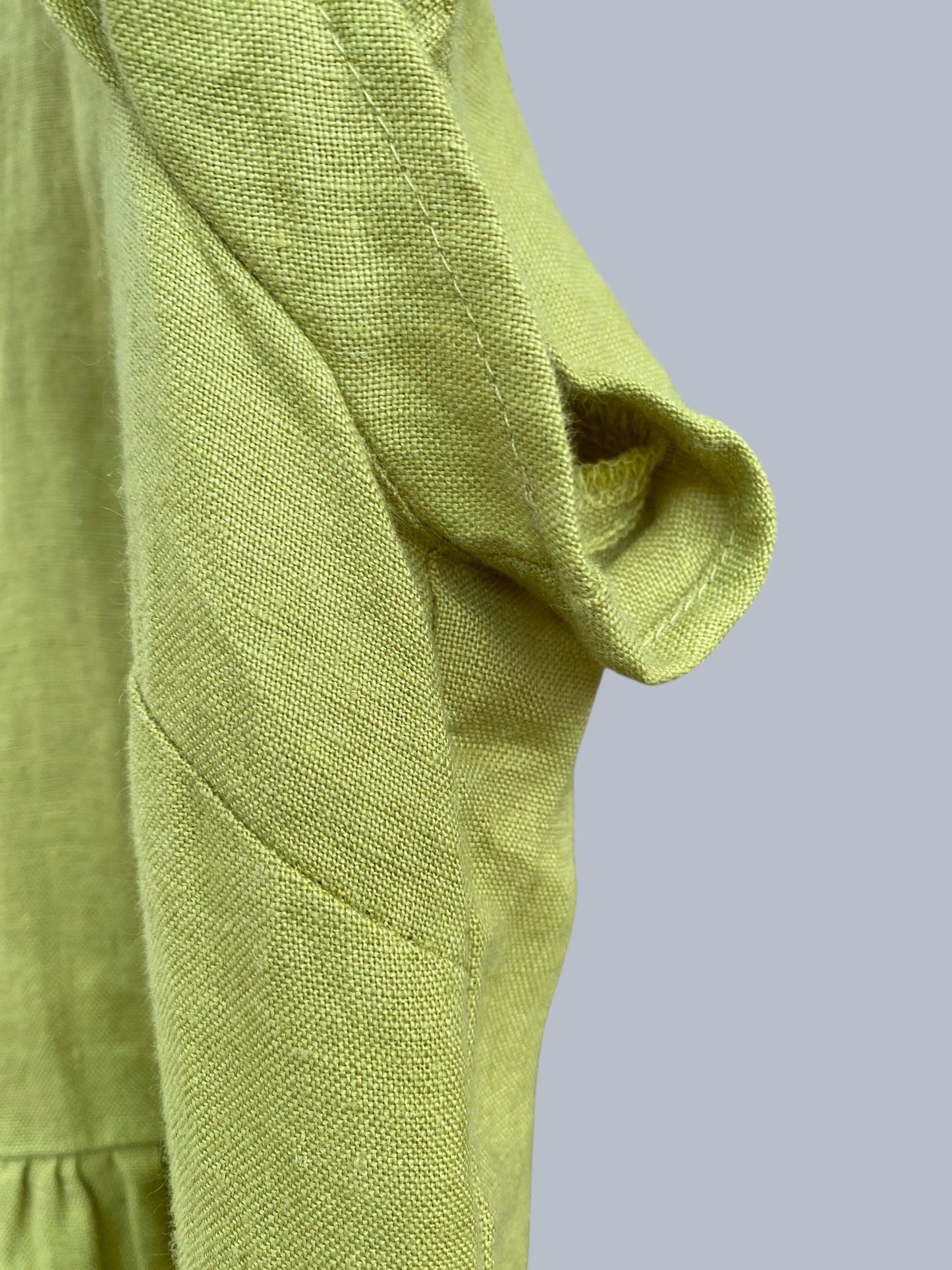 Lime linen ‘Marquette’ dress women’s medium | Not Perfect Linen