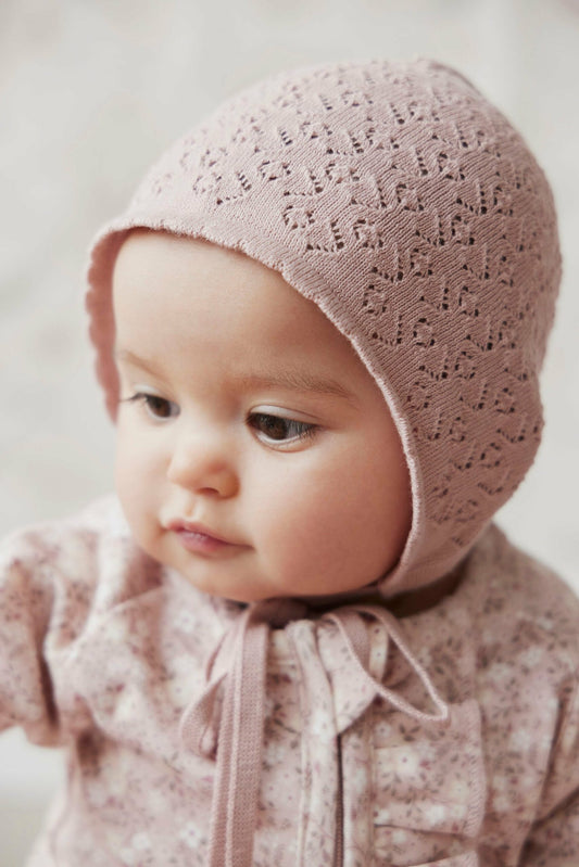 Cotton rose bonnet 6-22m | Jamie Kay