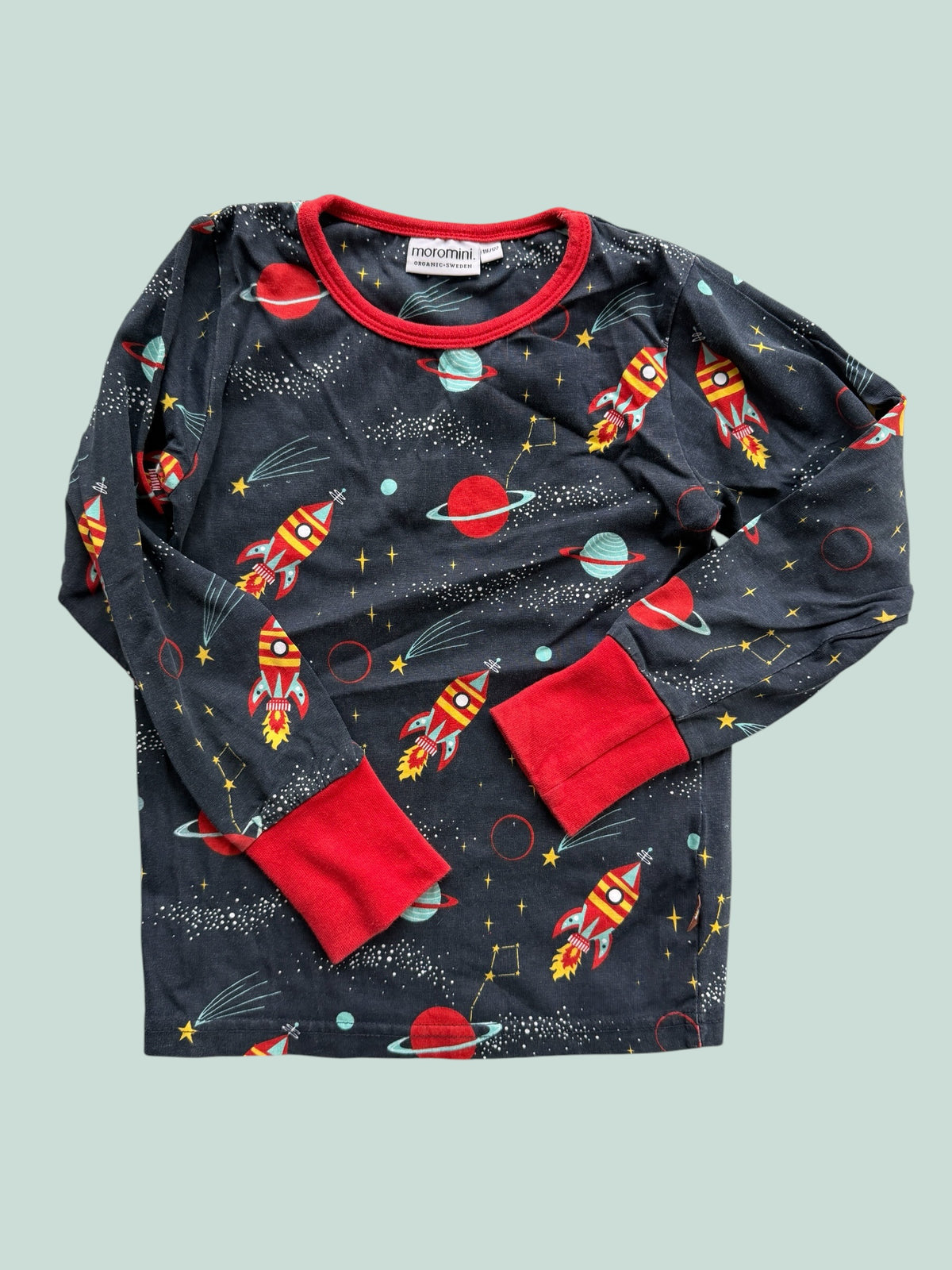 Organic cotton space long sleeve top 5-6Y (116) | Moromoni