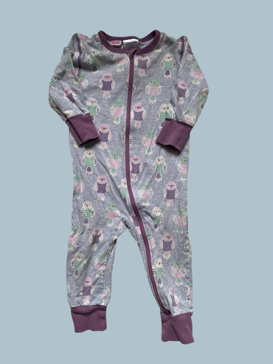 Organic cotton bird two-way zip sleeper 9-12m (74, generous) | Maxomorra