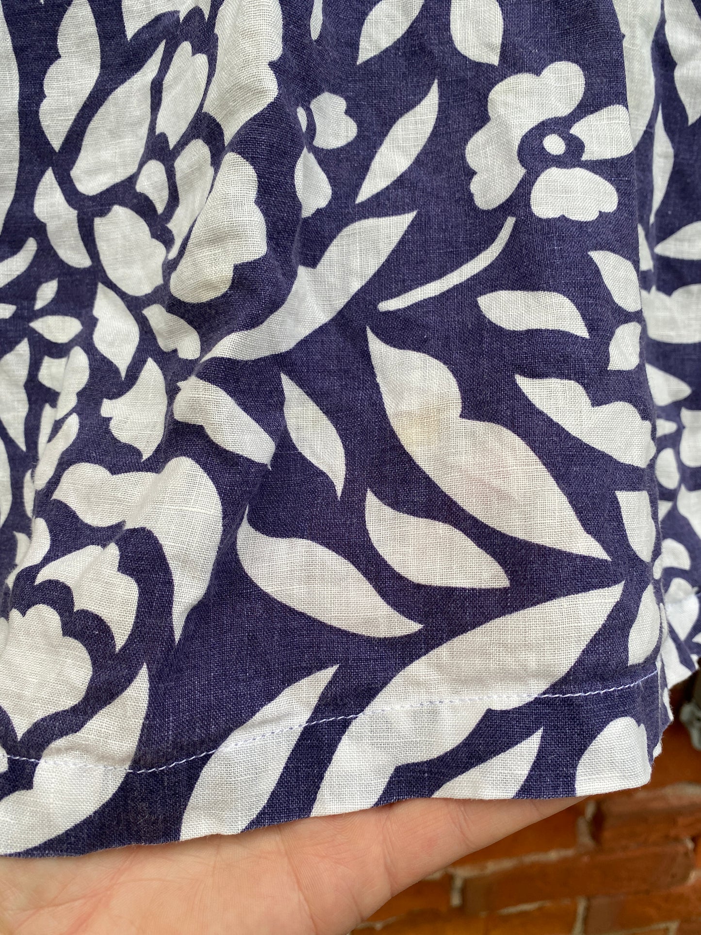 Linen 3/4 sleeve flower top adult size large | Marks and Spencer