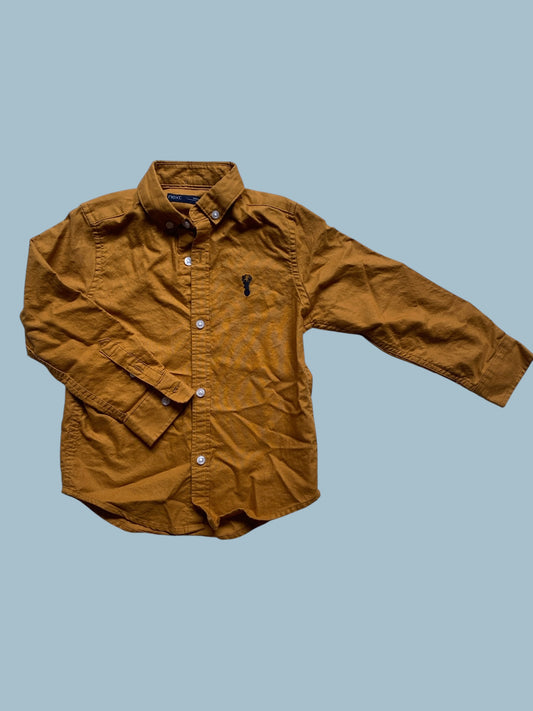 Ochre button up cotton shirt 4Y | Next