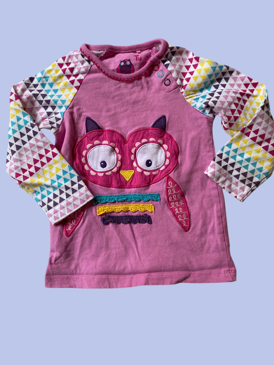 Cotton owl dress 9-12m | Tu