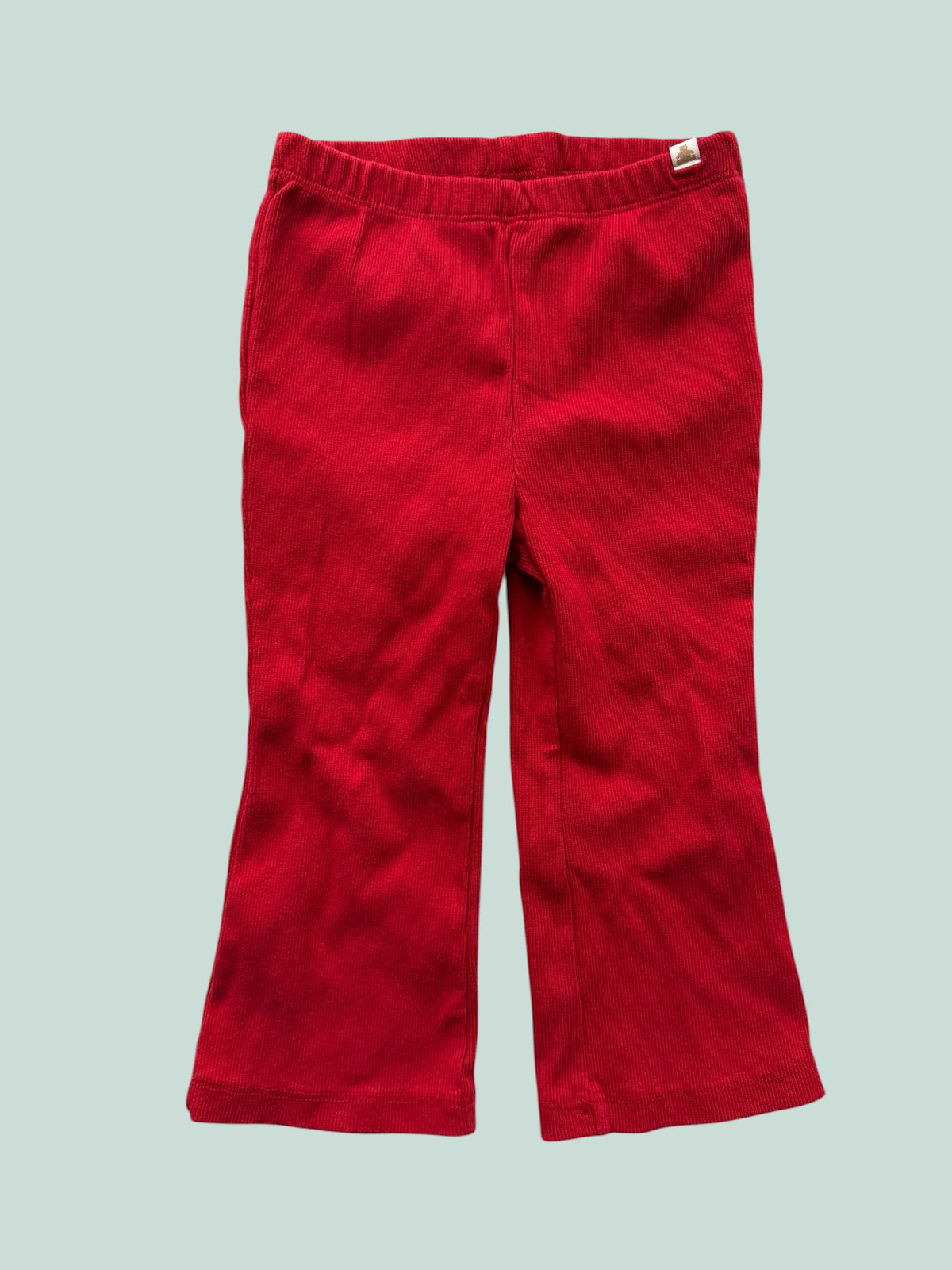 Red flared ribbed cotton leggings 18m | Gap