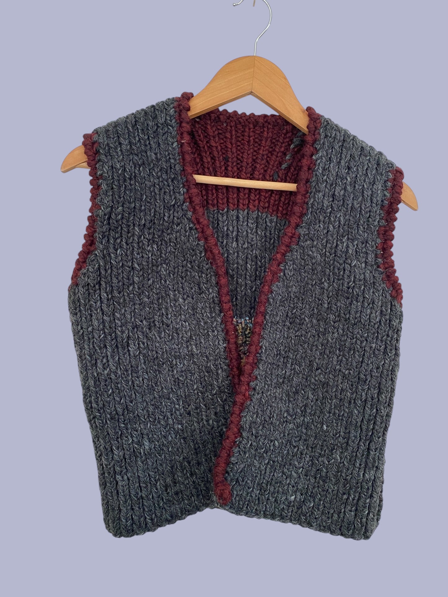 Handknit chunky vest women's small/medium