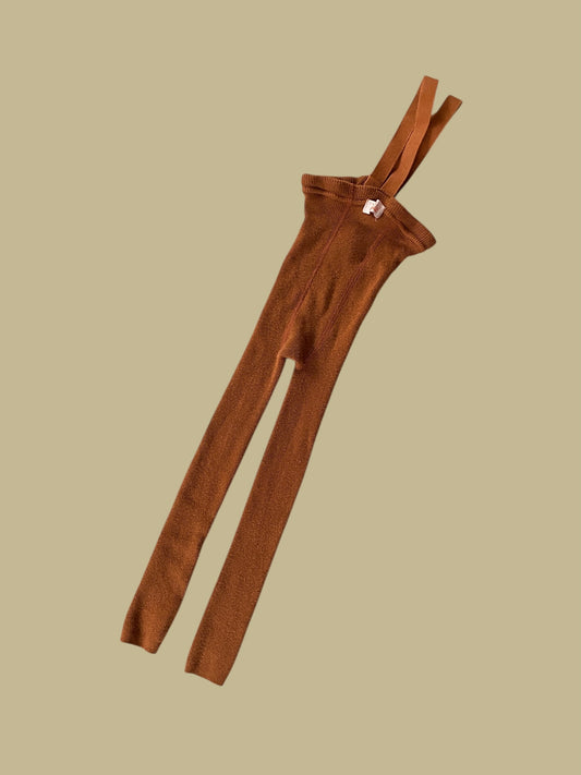 Wool/cotton blend footless tights with suspenders 1-2Y (74)| Silly Silas