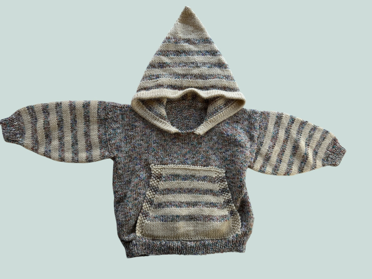 Acrylic knit hooded sweater ~4-6Y (see measurements)