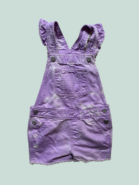 Cotton lilca tie-dye shorty overalls 5Y | Gap