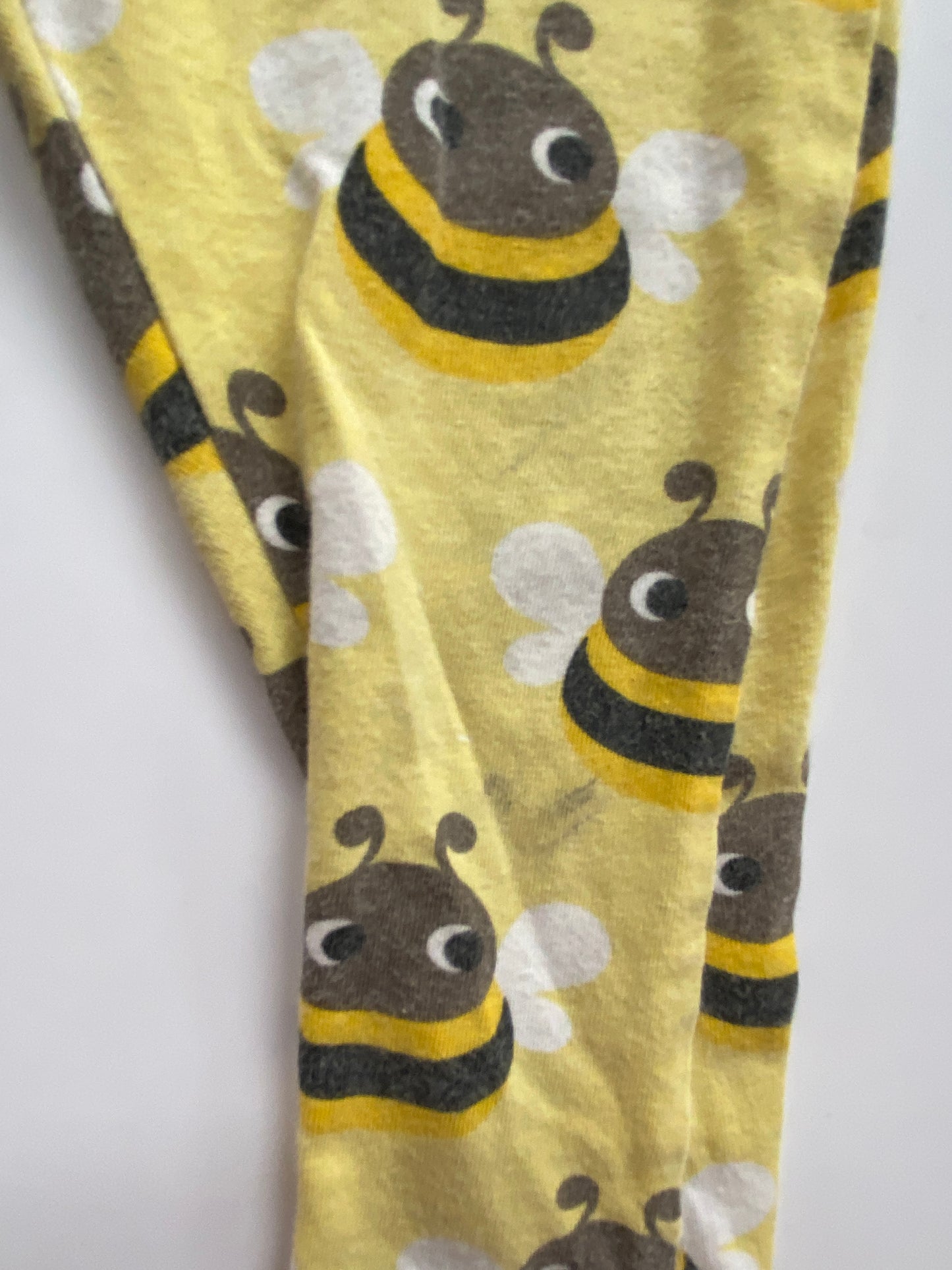 Organic cotton bee leggings 6-9m (74) | Maxomorra