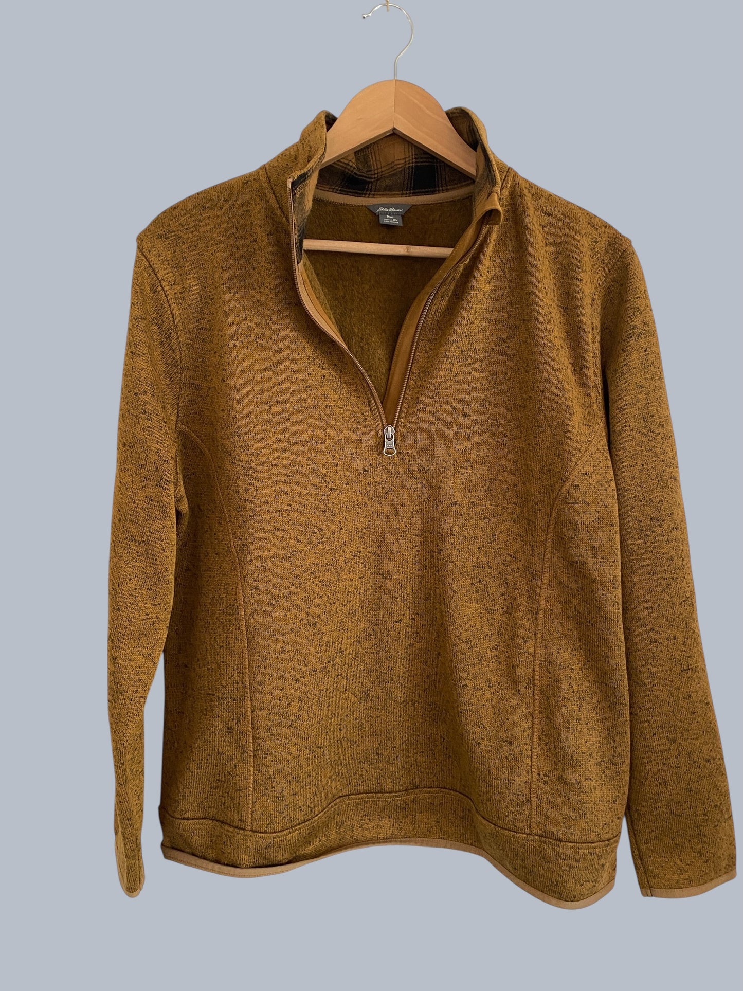 Brown  1/4 Zip-Up Sweater men’s XL | Eddie Bauer