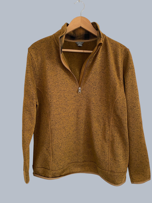 Brown  1/4 Zip-Up Sweater men’s XL | Eddie Bauer