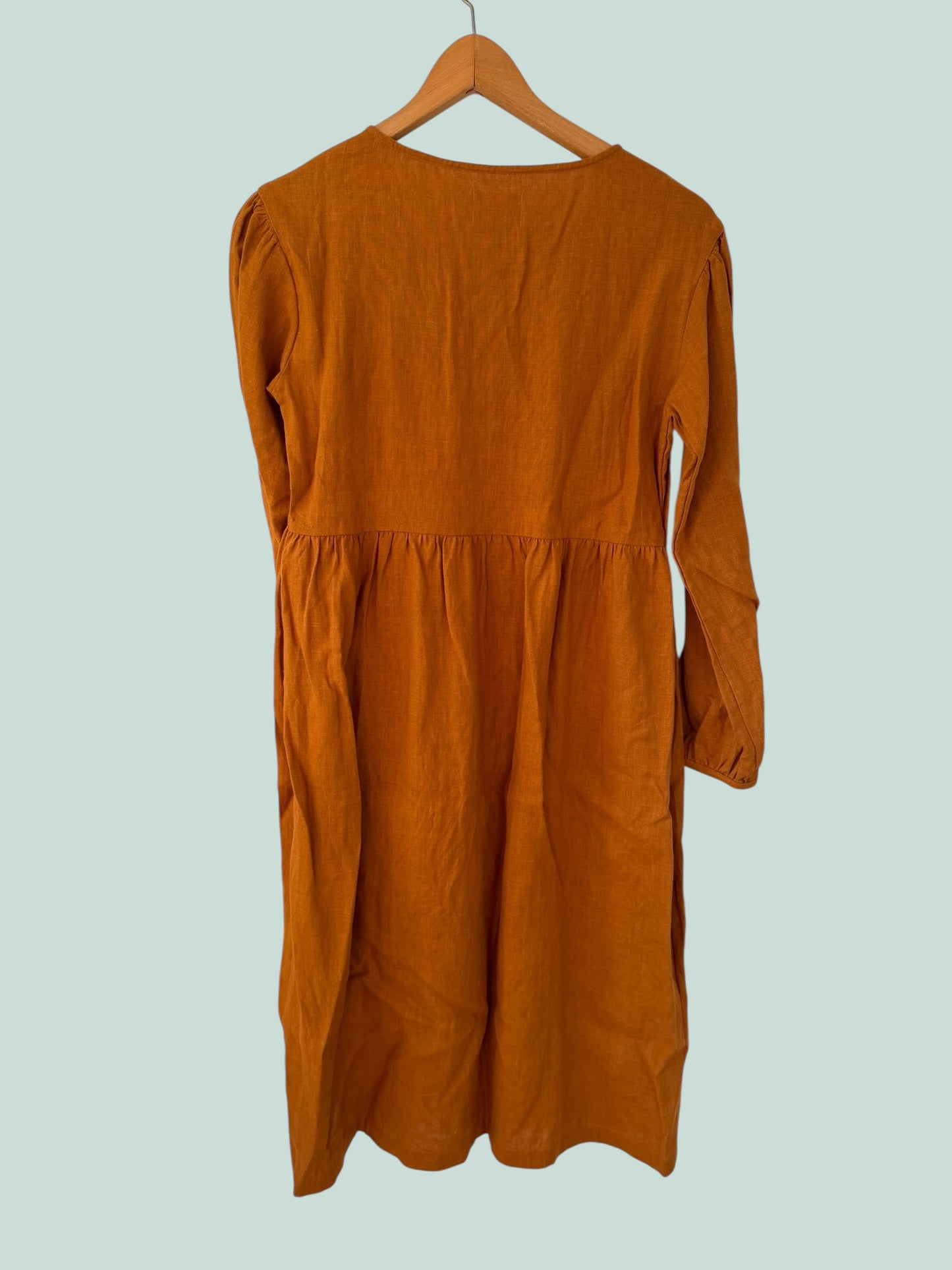 Rust organic linen dress small/medium (see measurements) | OffOn Clothing