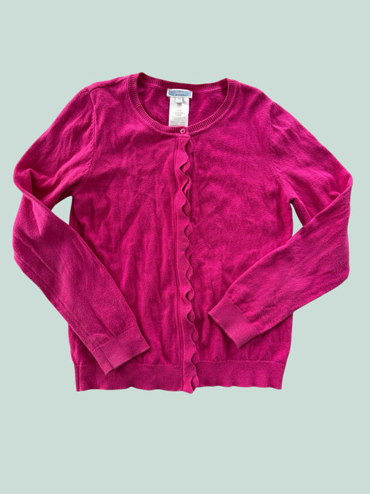 Hot pink cotton cardigan 10Y | Jacardi