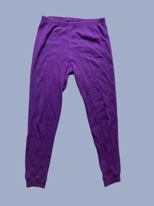 Purple organic cotton waffle leggings size medium adult | Slugs and Snails