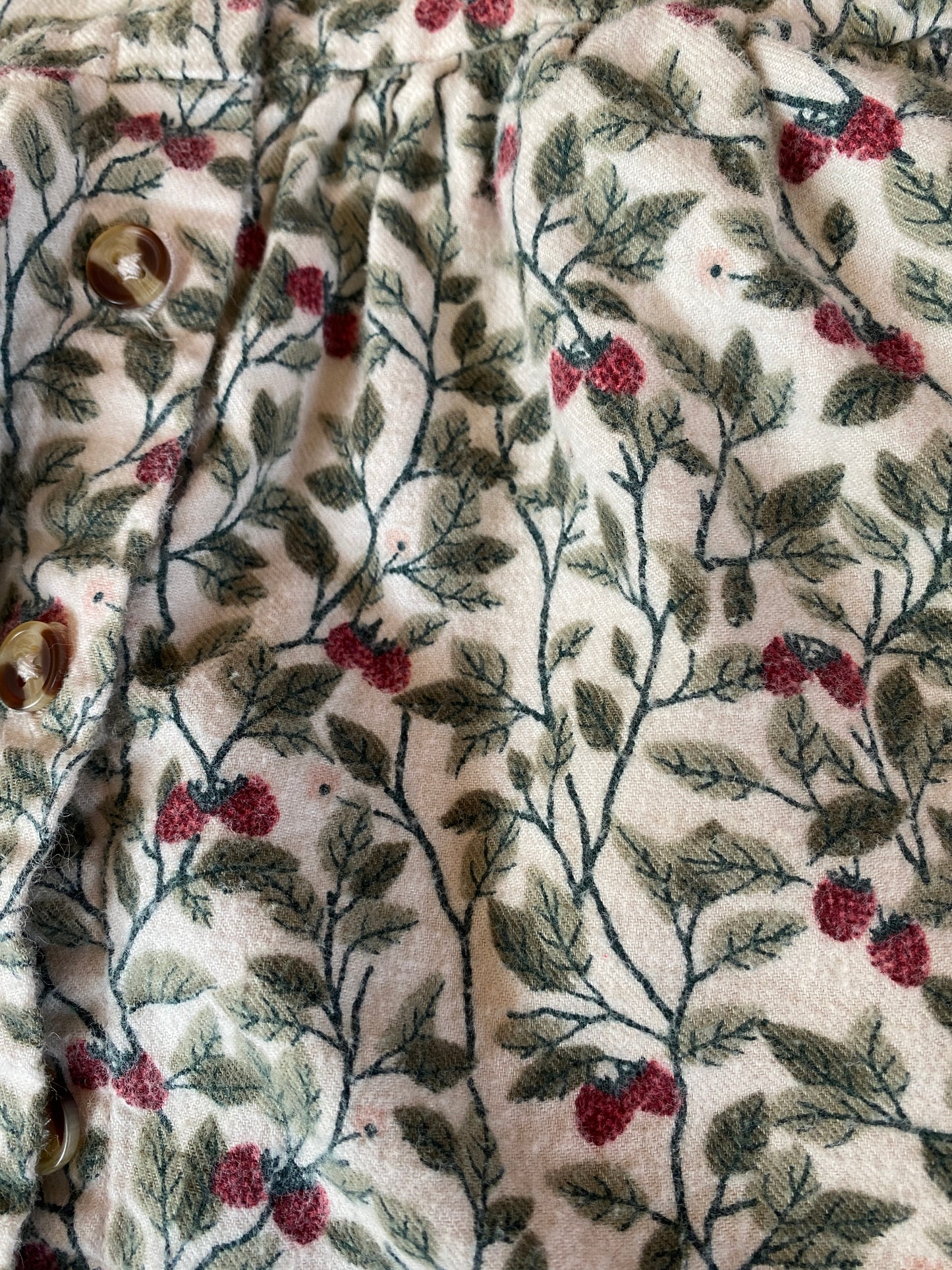 Organic cotton raspberry bush dress  3m | Petit Lem