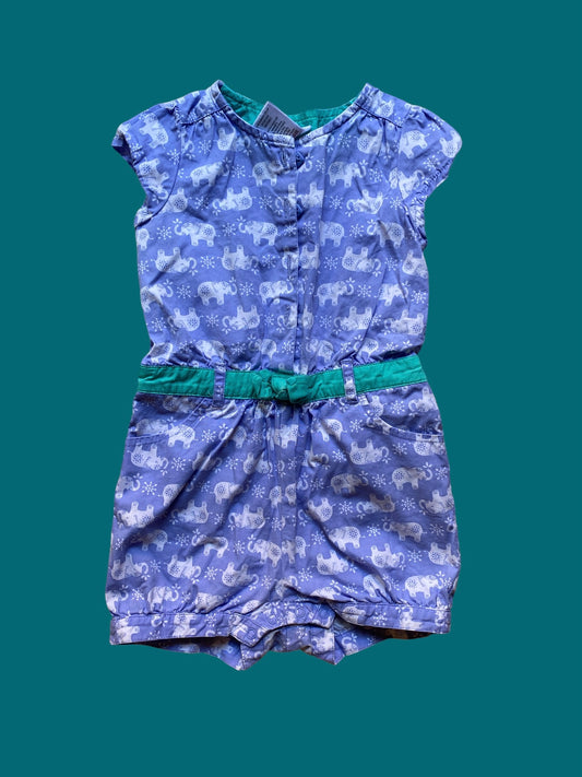 Elephant light blue cotton romper 18-24m | Gymboree