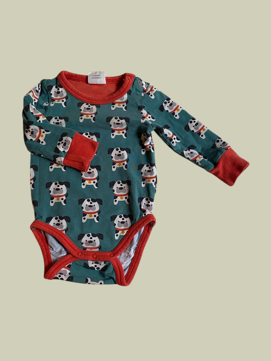 Organic cotton dog onesie 3-6m (62) | Maxomorra