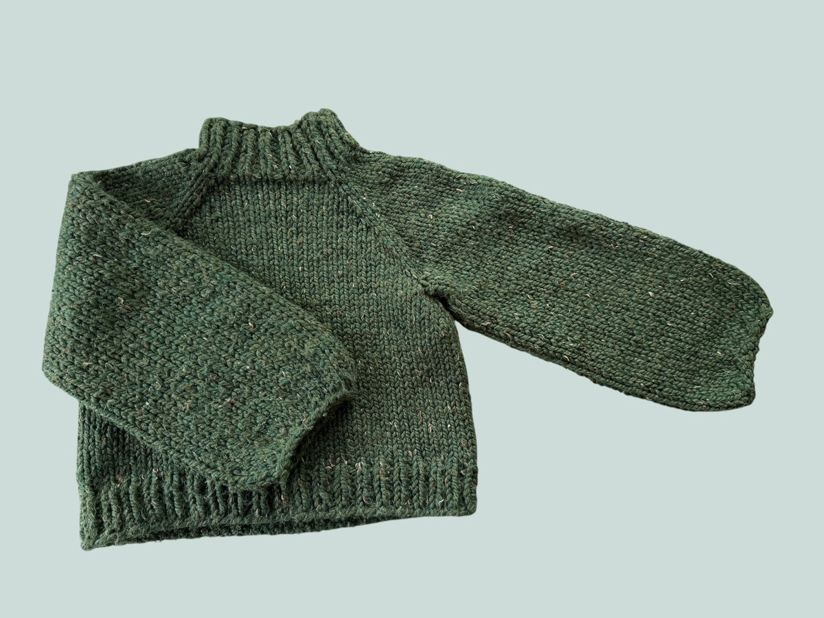 Handmade green wool sweater women's size xs/s womens