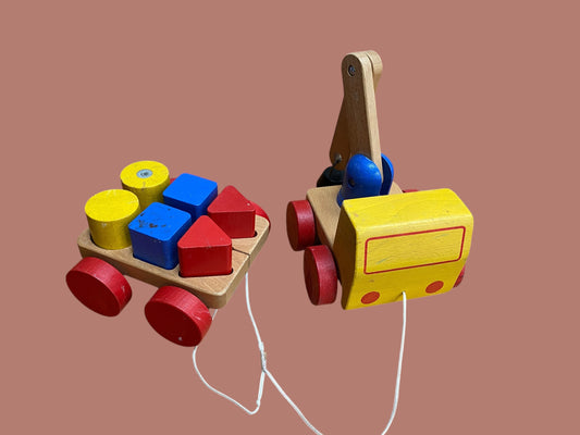 Vintage wooden crane toy with magnetic blocks | IKEA * pickup only as heavy*