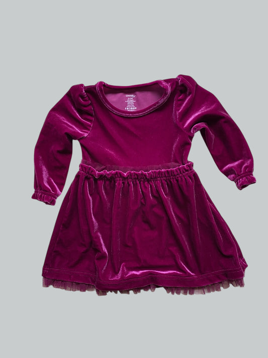Purple velour dress 6-12m | George