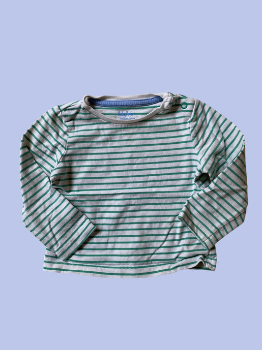 Cotton striped long sleeve top 6-9m (74) | Boden