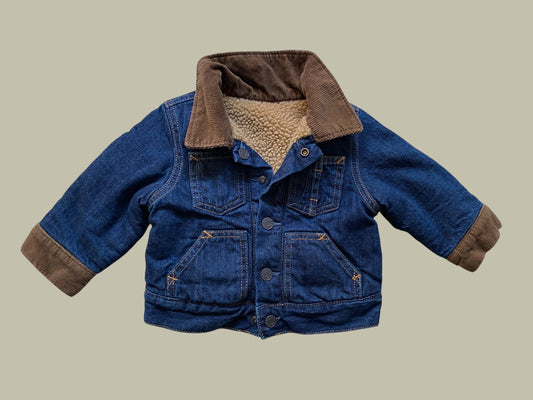 Fleece lined denim jacket 6-12m | Gap