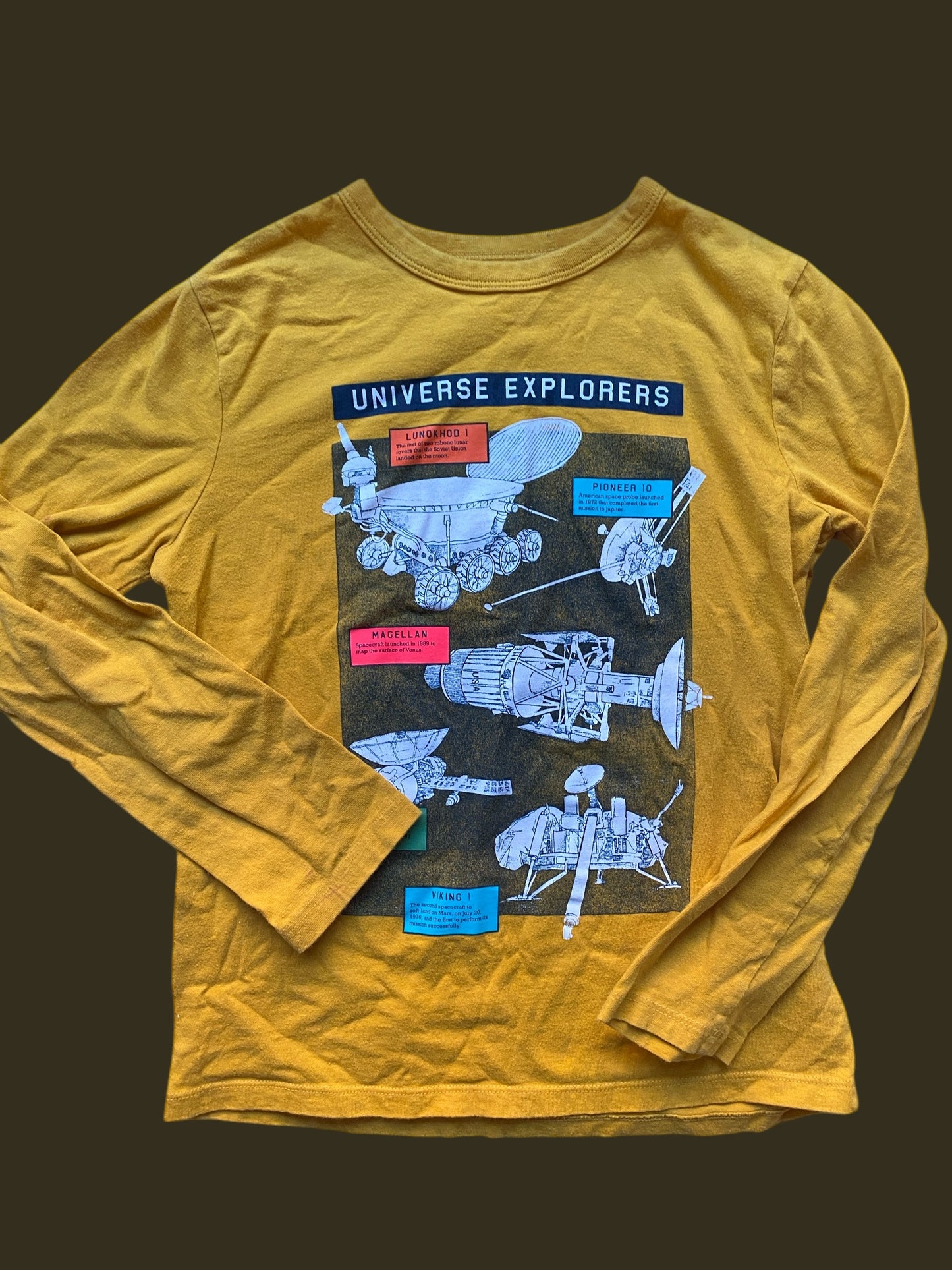 Yellow universe Explorers long sleeve top 8-9Y (medium) Gap