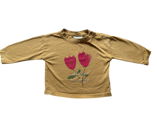 Organic cotton ‘always blooming’ long sleeve top 0-6m | The Campamento