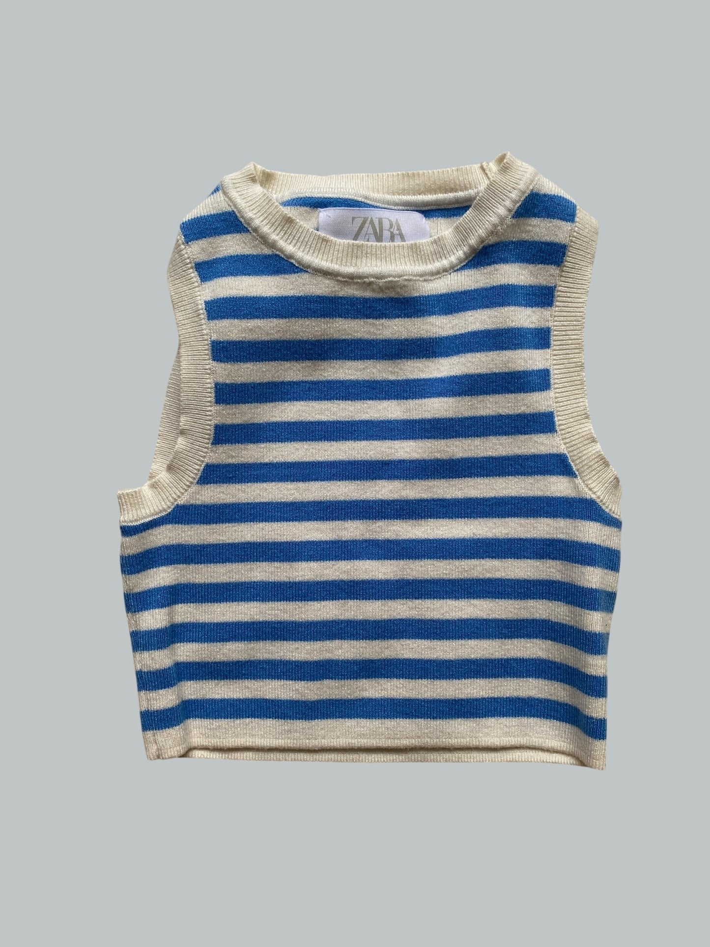 Striped knit crop top 6-7Y | Zara